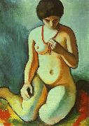 August Macke Nude with Coral Necklace china oil painting reproduction